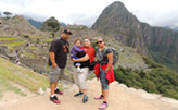 Dennis, Rhia, Gigi and Ruby on family vacation at Machu Picchu