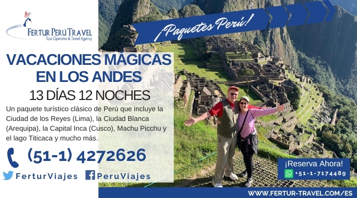 Paquete turístico clásico de los Andes Peruanos de 13 días