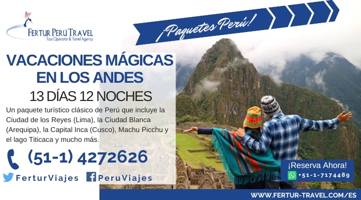Paquete turístico clásico de los Andes Peruanos de 13 días
