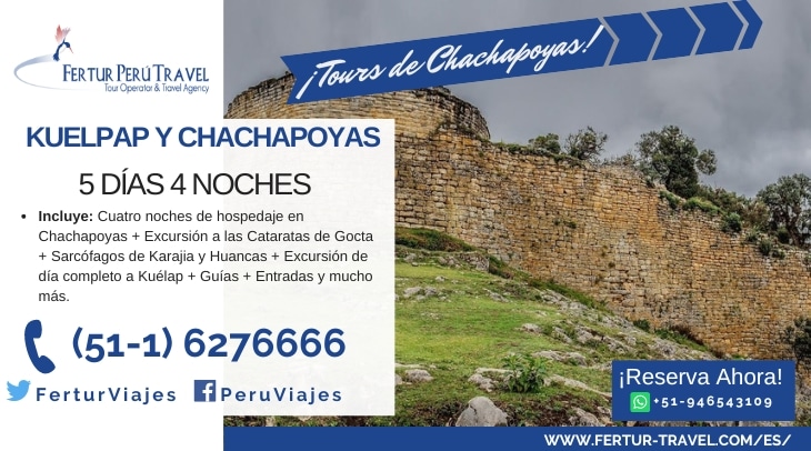 La gran muralla de Kuélap, las magníficas ruinas dejadas por la cultura Chachapoyas en el norte del Perú. ¡Reserva tu tour ahora!