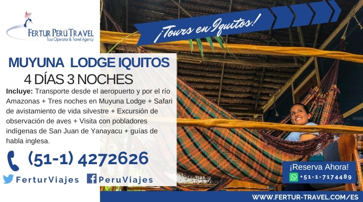 Muyuna Lodge en Perú, Iquitos: 4 días por Fertur Perú Travel