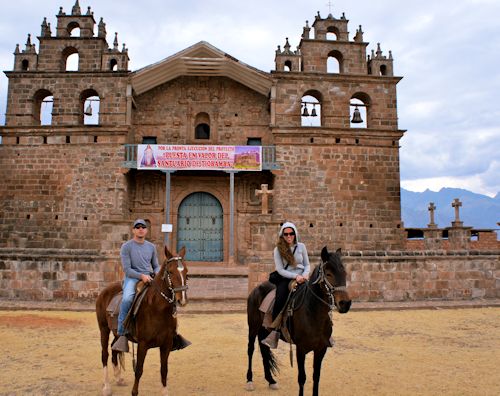 Juliana and Dan went on horseback through Cusco's back country to the Inca ruins of Maras y Moray during their honeymoon in Peru