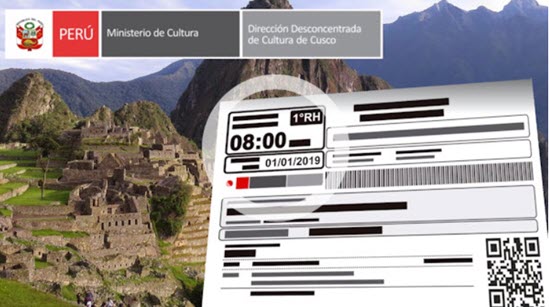 The entry times for Machu Picchu