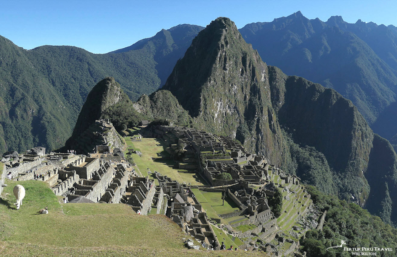 Panoramic view of Machu Picchu citadel